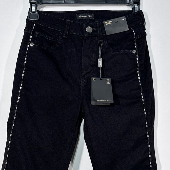 NWT Massimo‎ Duti Black Mid Rise Skinny Zipper Detail Jeans Size EUR 34/US 2 - Picture 3 of 16